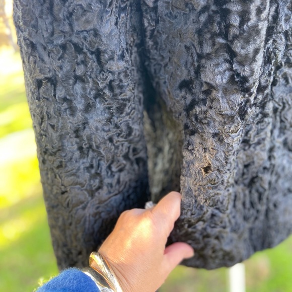 Vintage | 1950’s Persian Lamb & Mink Collar Cropped Swing Jacket - Picture 12 of 16